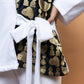 White and Katan contrast Kimono pattern Blazer