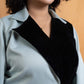 Black Velvet Contrast Kimono Patterned Blazer

 