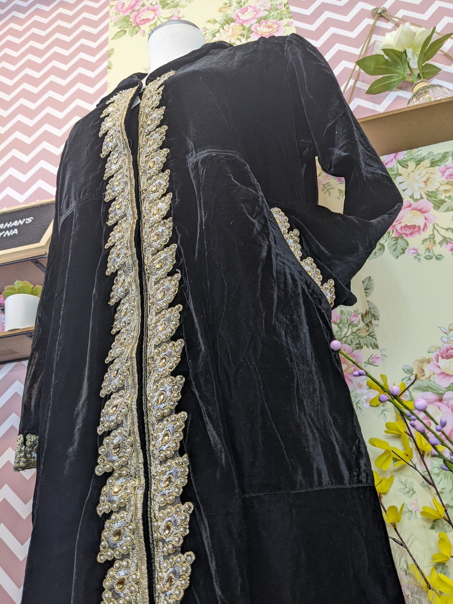 Embroidered Velvet Burka