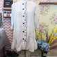 Black and White Polkadot Frill Top