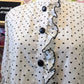 Black and White Polkadot Frill Top