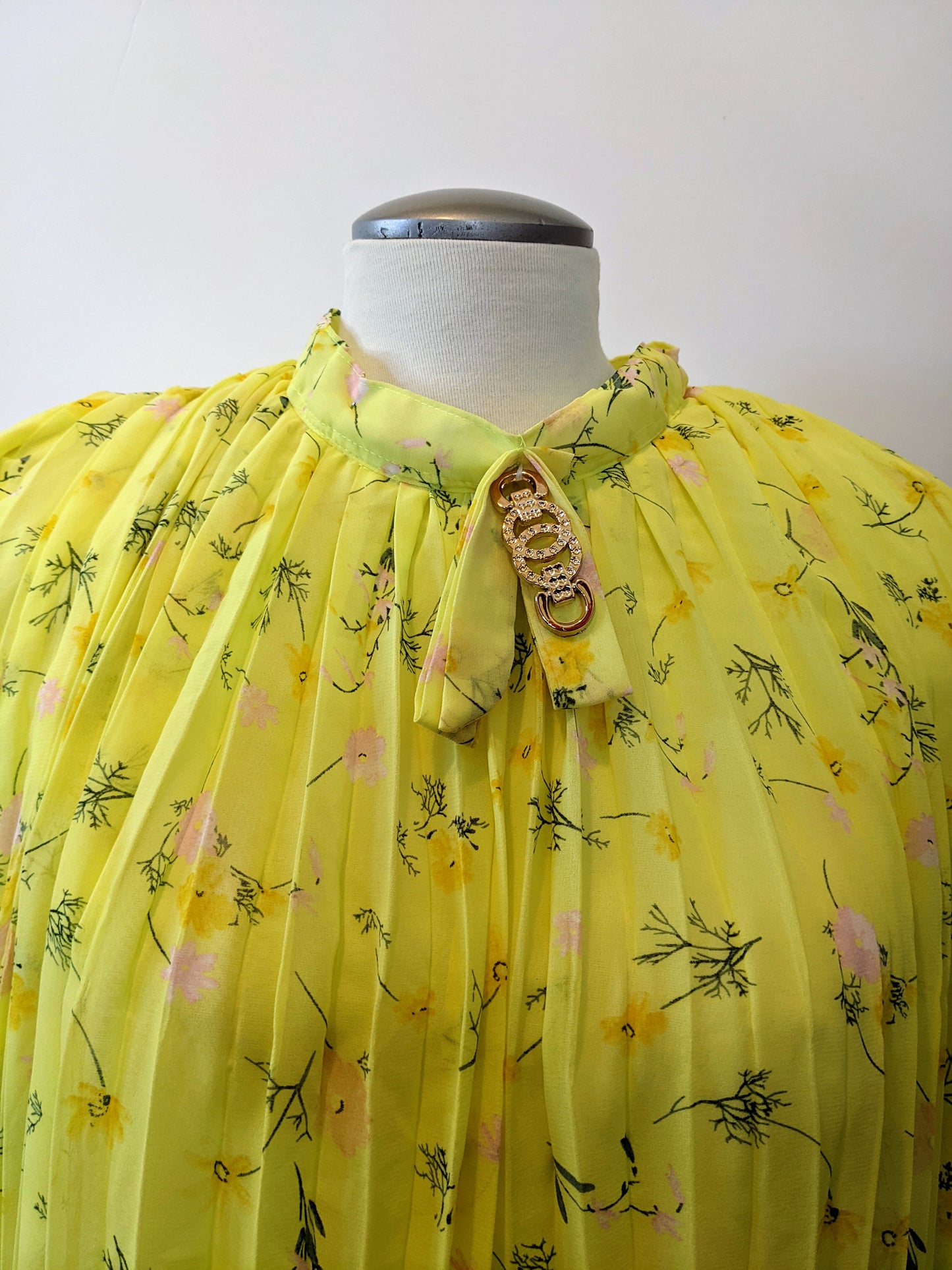 Flowy Yellow Pleated Top