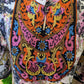 Silk Top with Embroidered Yolk