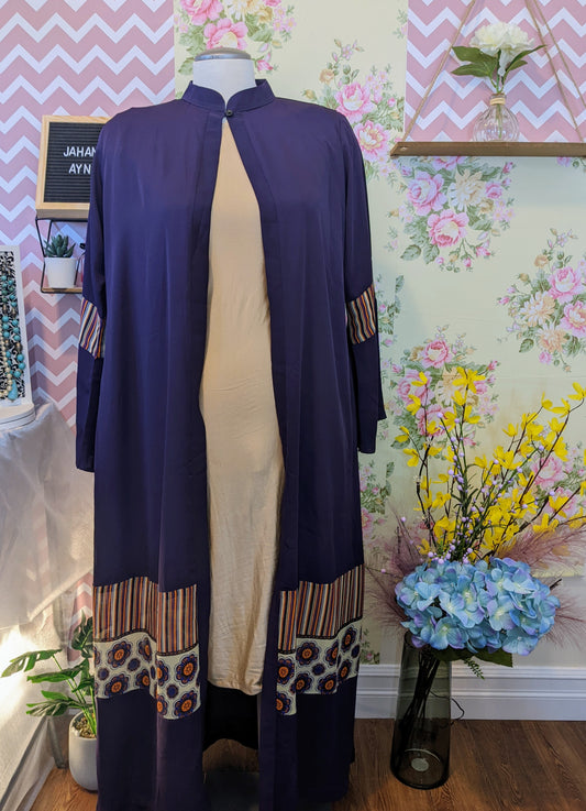 Violet Printed Abaya