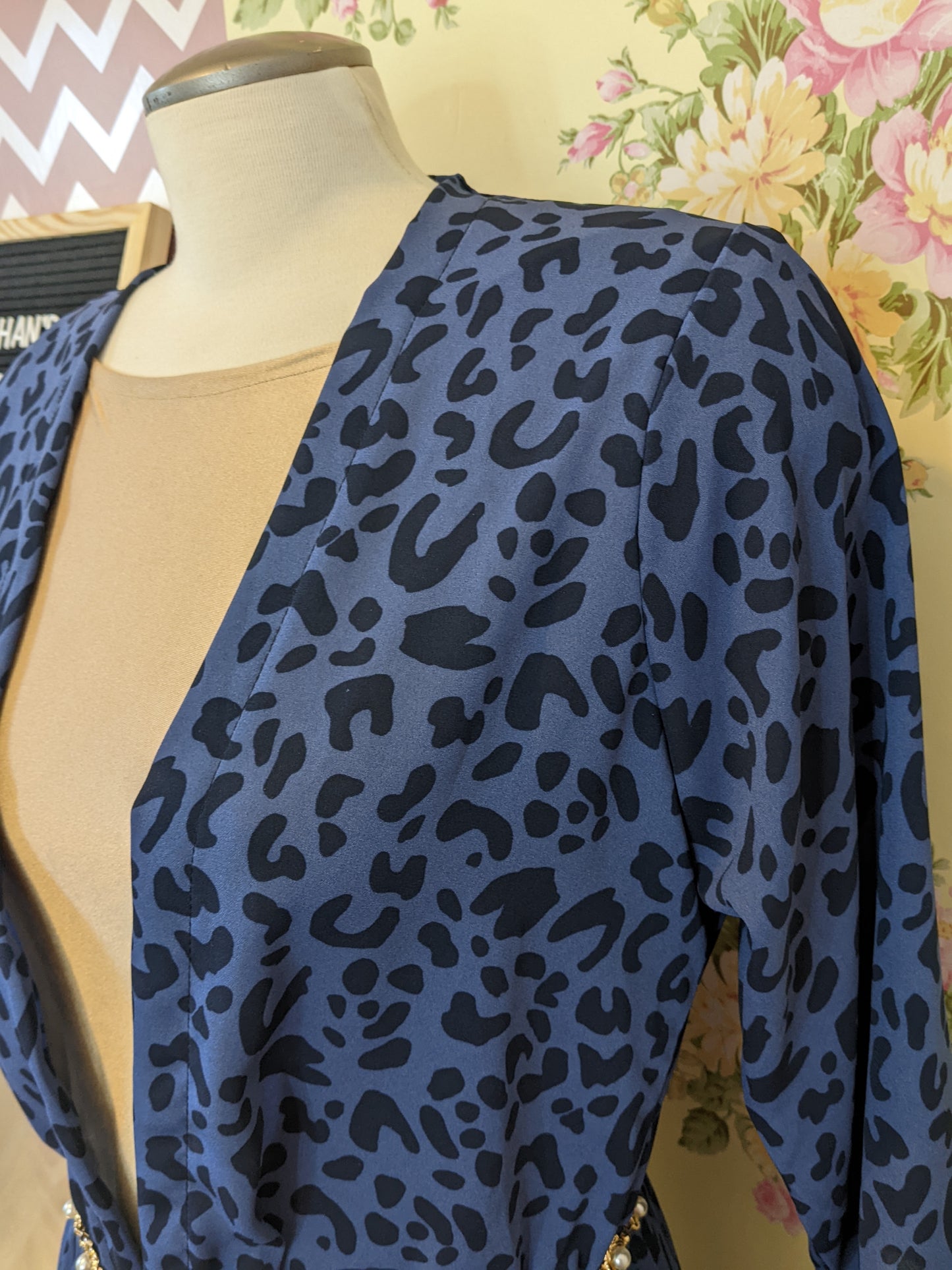 Blue Leopard Print Wrap