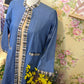 Blue Abaya with stripes