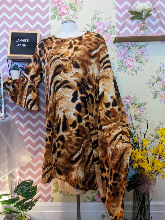 Leopard Print One Shoulder Dress